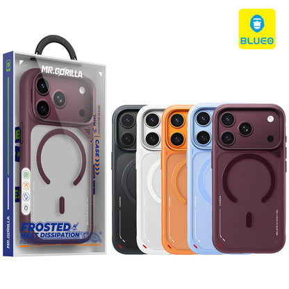 Coque MagSafe pour Apple iPhone 18 Pro / 17 Pro, Blueo, support avec dissipation thermique, blanc satiné