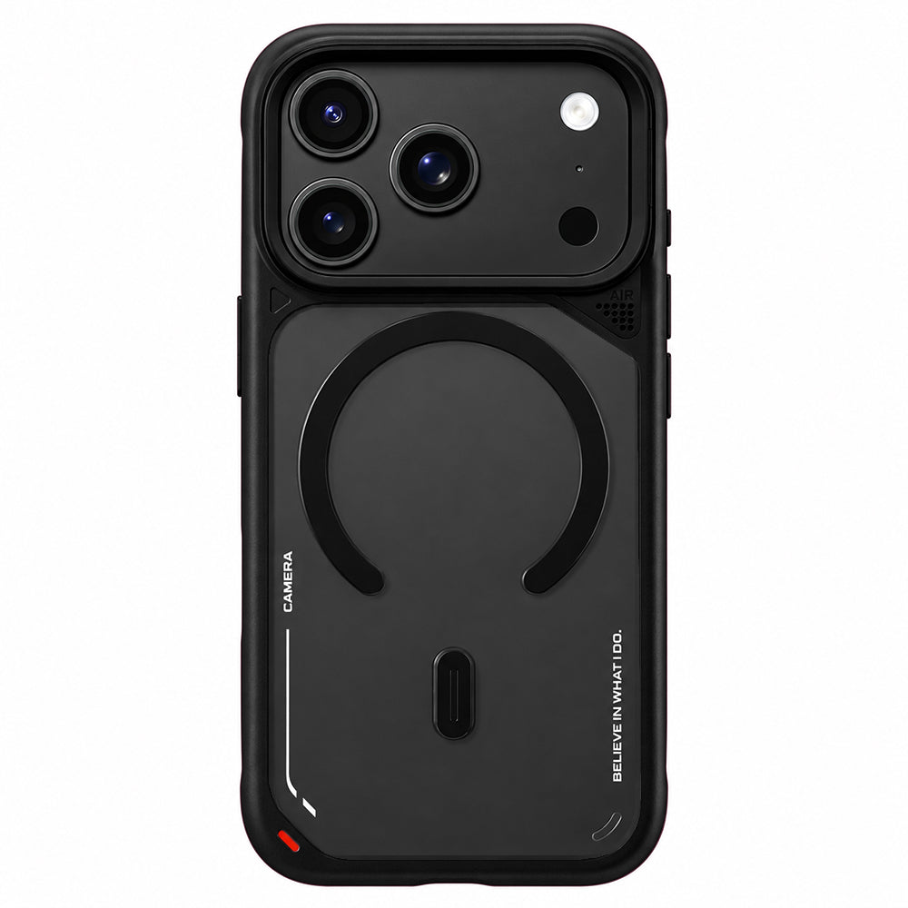 Coque MagSafe pour Apple iPhone 18 Pro / 17 Pro, Blueo, support avec dissipation thermique, noir satiné