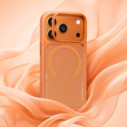 Coque MagSafe pour Apple iPhone 18 Pro / 17 Pro, Blueo, avec support dissipateur de chaleur, orange satiné