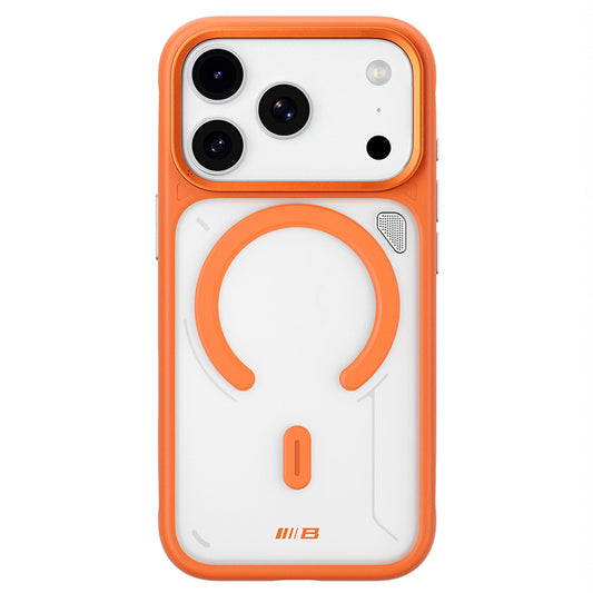 MagSafe Case for Apple iPhone 18 Pro / 17 Pro, Blueo, Heat Dissipation Stand, Satin Transparent Orange