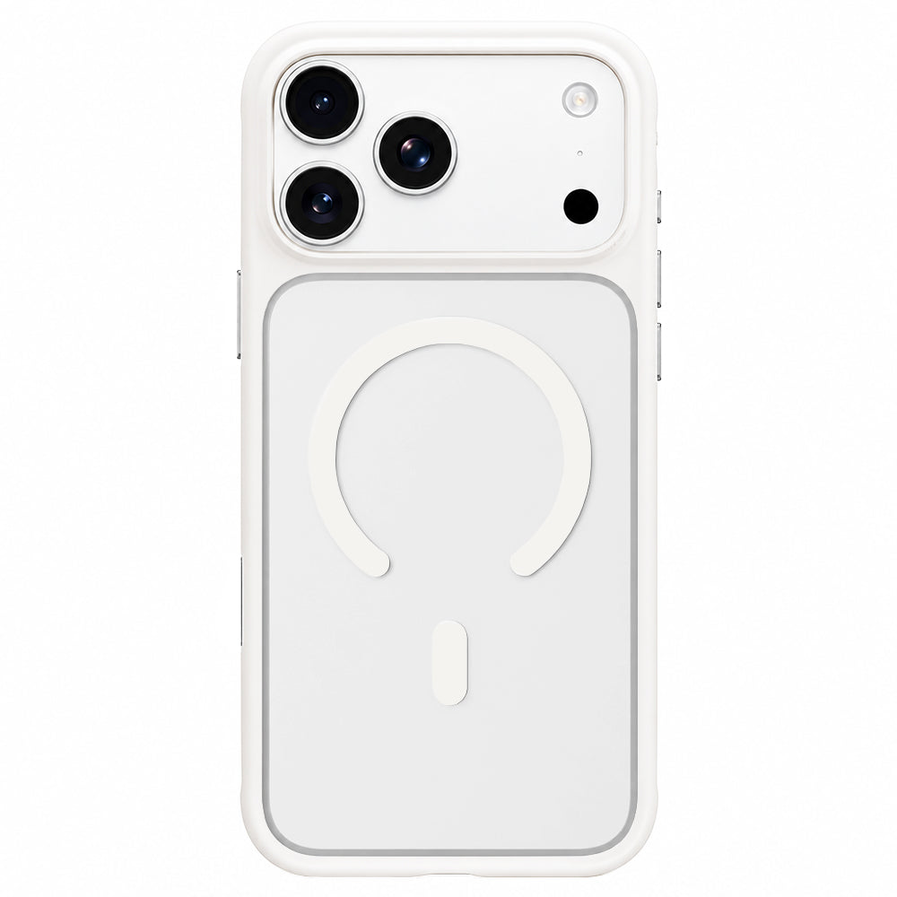 Coque MagSafe pour Apple iPhone 18 Pro / 17 Pro, Blueo, douce pour la peau et antichoc, blanche satinée