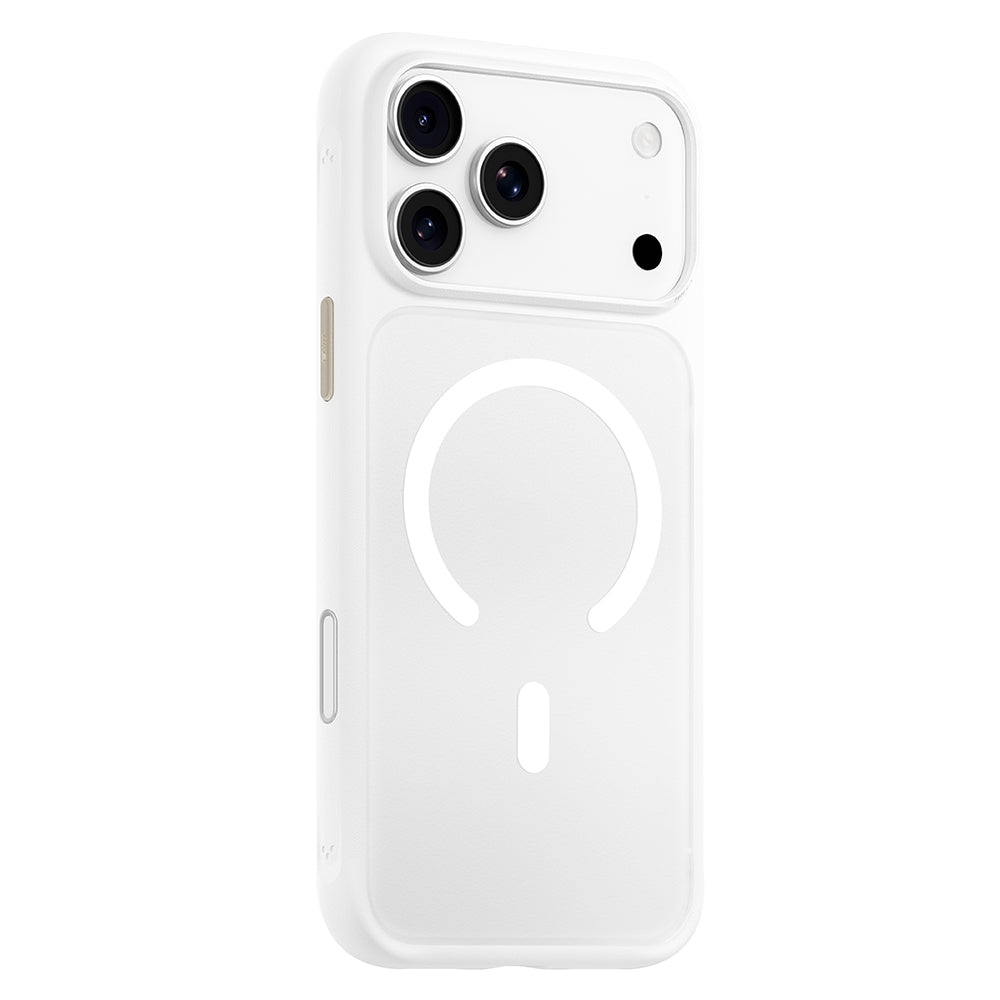 Coque MagSafe pour Apple iPhone 18 Pro / 17 Pro, Blueo, douce pour la peau et antichoc, blanche satinée