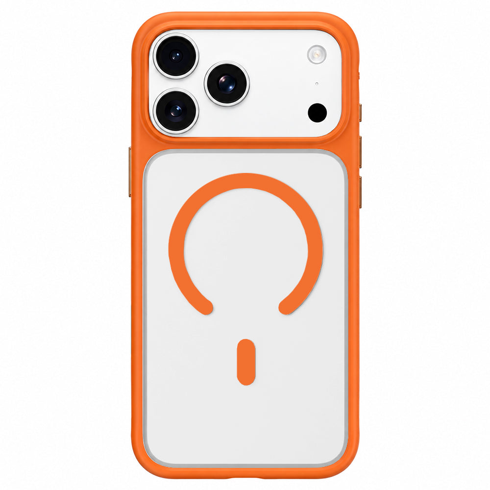 Coque MagSafe pour Apple iPhone 18 Pro / 17 Pro, Blueo, douce pour la peau et antichoc, orange satinée