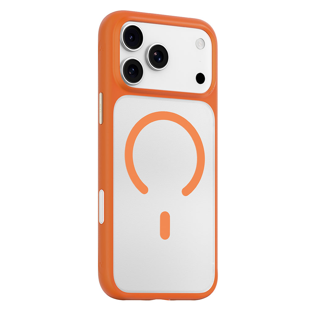 Coque MagSafe pour Apple iPhone 18 Pro / 17 Pro, Blueo, douce pour la peau et antichoc, orange satinée