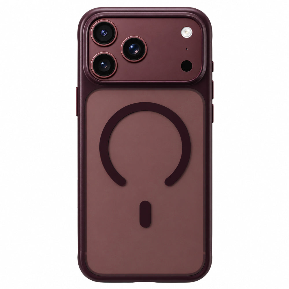 Coque MagSafe pour Apple iPhone 18 Pro / 17 Pro, Blueo, douce pour la peau et antichoc, bordeaux satiné