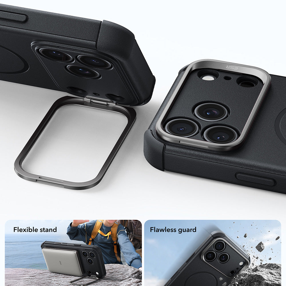 Custodia MagSafe per Apple iPhone 18 Pro / 17 Pro, ESR, Cyber Armor Kickstand, Nera