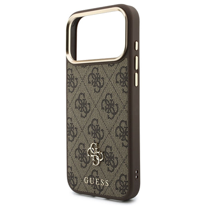 Coque MagSafe pour Apple iPhone 18 Pro / 17 Pro, Guess, 4G Cardslot & Big Strap, marron