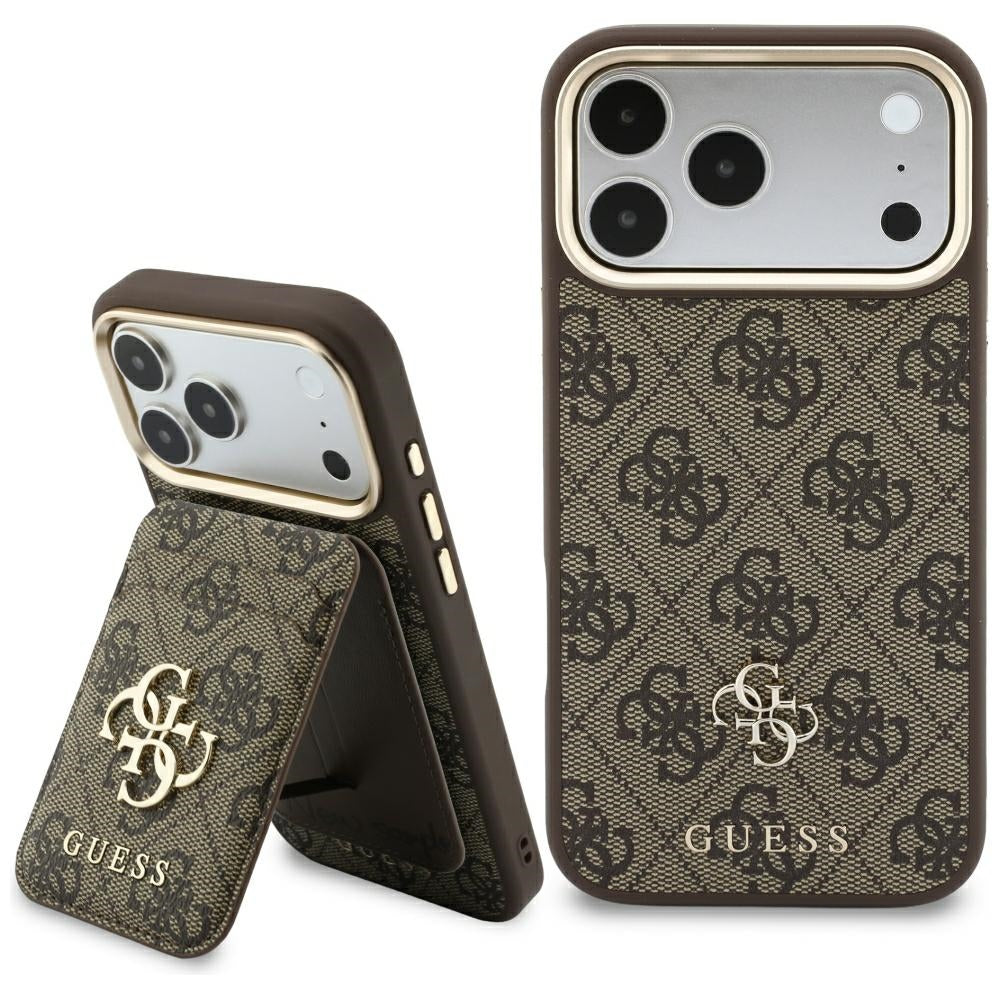 Coque MagSafe pour Apple iPhone 18 Pro / 17 Pro, Guess, 4G Cardslot, marron