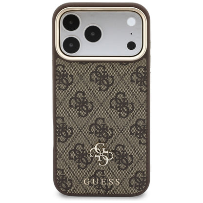 Coque MagSafe pour Apple iPhone 18 Pro / 17 Pro, Guess, 4G Cardslot, marron