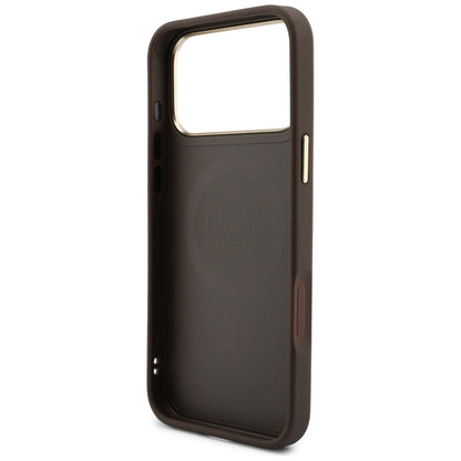 Coque MagSafe pour Apple iPhone 18 Pro / 17 Pro, Guess, 4G Cardslot, marron