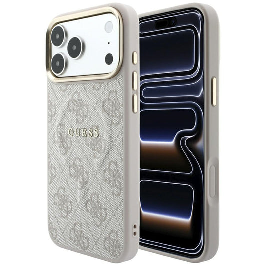 MagSafe-Hülle für Apple iPhone 18 Pro / 17 Pro, Guess, 4G Embossed Classic, Rosa
