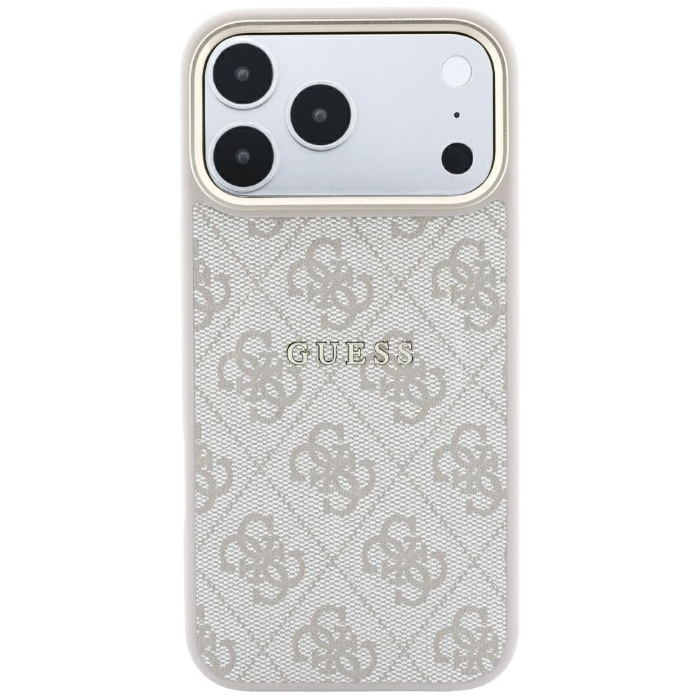Coque MagSafe pour Apple iPhone 18 Pro / 17 Pro, Guess, 4G Embossed Classic, Rose