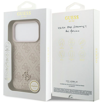 Coque MagSafe pour Apple iPhone 18 Pro / 17 Pro, Guess, 4G Small and Classic, Rose