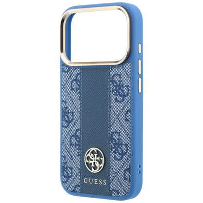 MagSafe Case for Apple iPhone 18 Pro / 17 Pro, Guess, 4G Stripe Round Classic Logo, Blue