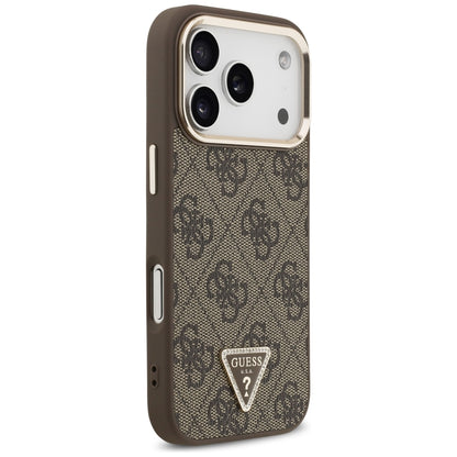 Coque MagSafe pour Apple iPhone 18 Pro / 17 Pro, Guess, Logo Triangle 4G, Marron