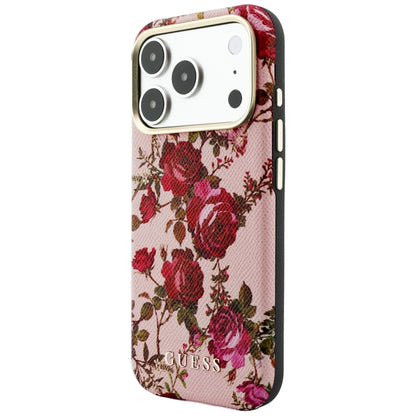 Custodia MagSafe per Apple iPhone 18 Pro / 17 Pro, Guess, Blossom Roses Print, Rosa
