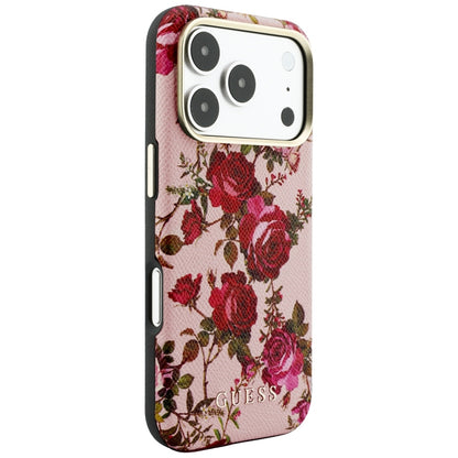 Custodia MagSafe per Apple iPhone 18 Pro / 17 Pro, Guess, Blossom Roses Print, Rosa