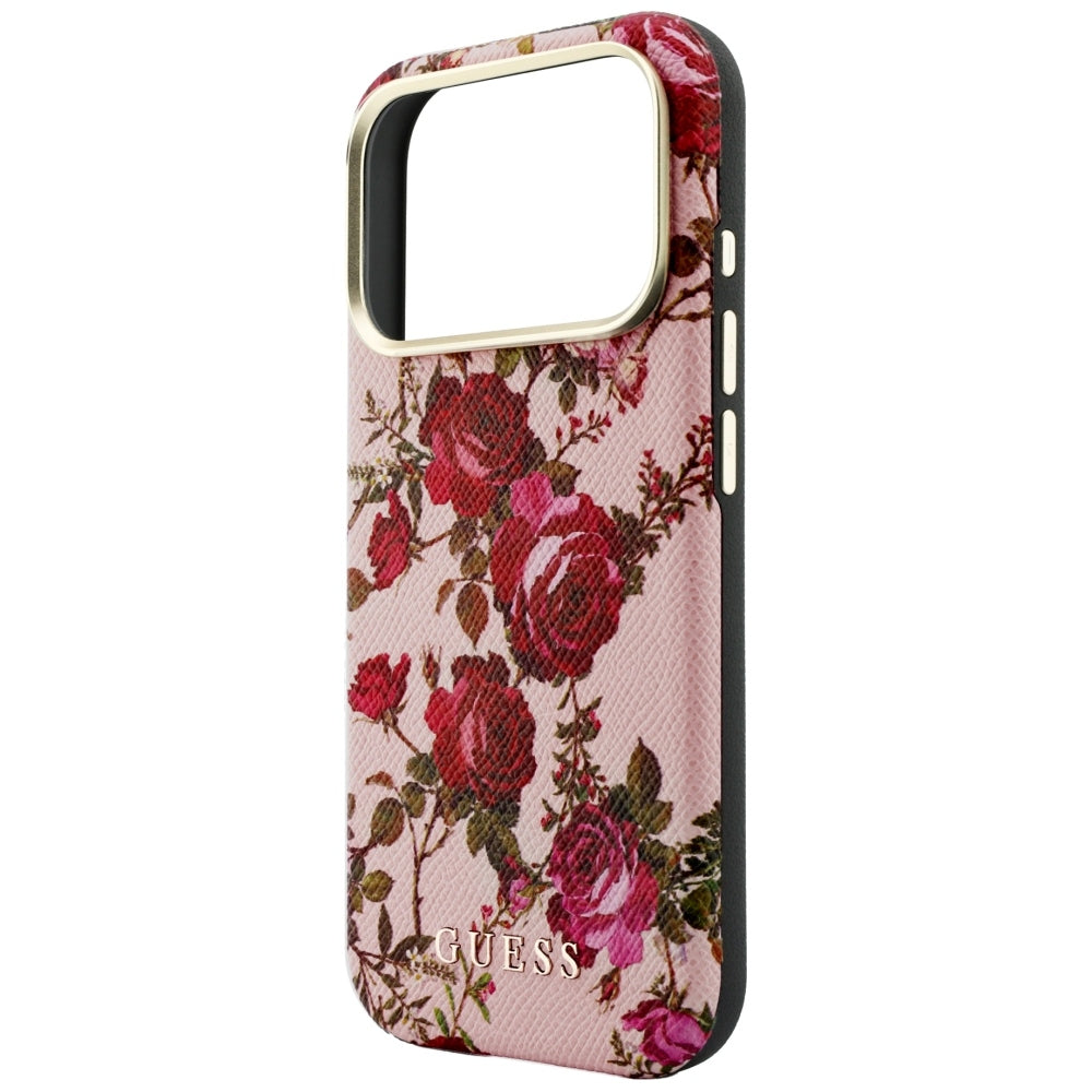 Custodia MagSafe per Apple iPhone 18 Pro / 17 Pro, Guess, Blossom Roses Print, Rosa
