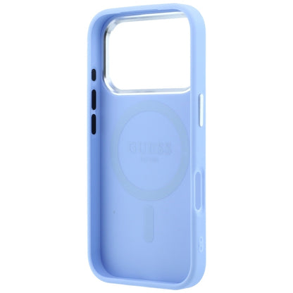 Coque MagSafe pour Apple iPhone 18 Pro / 17 Pro, Guess, Logo Triangle Grainé, Bleu