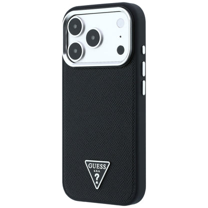 MagSafe-Hülle für Apple iPhone 18 Pro / 17 Pro, Guess, Geprägtes Dreieck-Logo, Schwarz