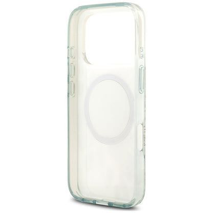 Coque MagSafe pour Apple iPhone 18 Pro / 17 Pro, Guess, IML Flower & Tonal Circle, verte