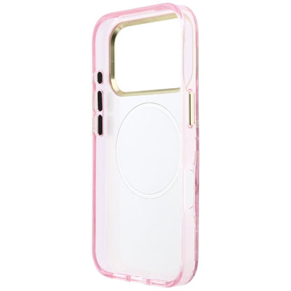 MagSafe-Hülle für Apple iPhone 18 Pro / 17 Pro, Guess, IML Glitter Blossom Roses, Rosa