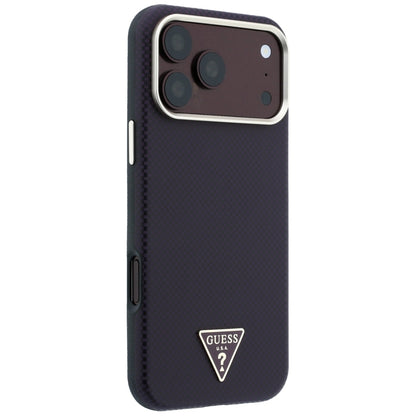 Custodia MagSafe per Apple iPhone 18 Pro / 17 Pro, Guess, Logo Triangolo Kevlar, Vinaccia