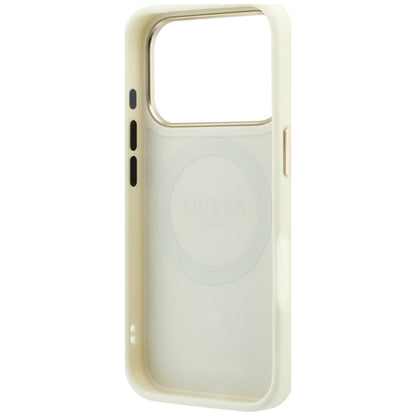 MagSafe-Hülle für Apple iPhone 18 Pro / 17 Pro, Guess, Peony 4G Small Logo, Beige