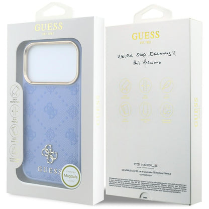 Custodia MagSafe per Apple iPhone 18 Pro / 17 Pro, Guess, Peony 4G Small Logo, Blu
