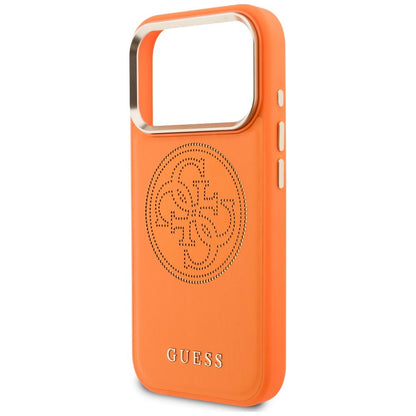MagSafe-Hülle für Apple iPhone 18 Pro / 17 Pro, Guess, Perforated 4G, Orange