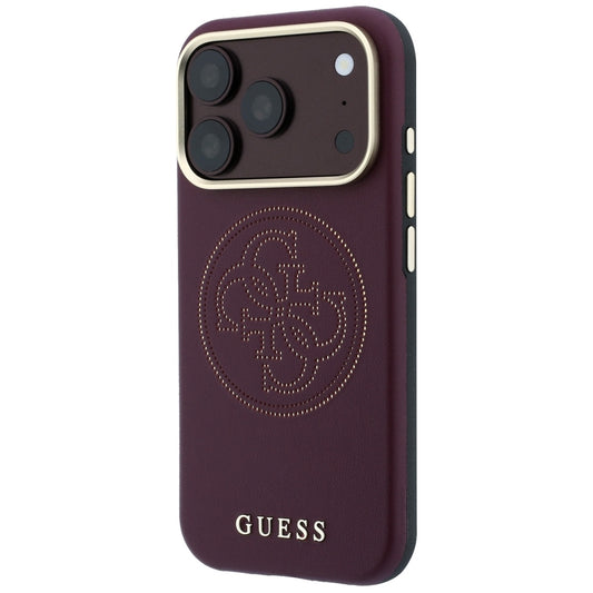 Coque MagSafe pour Apple iPhone 18 Pro / 17 Pro, Guess, Perforée 4G, Bordeaux