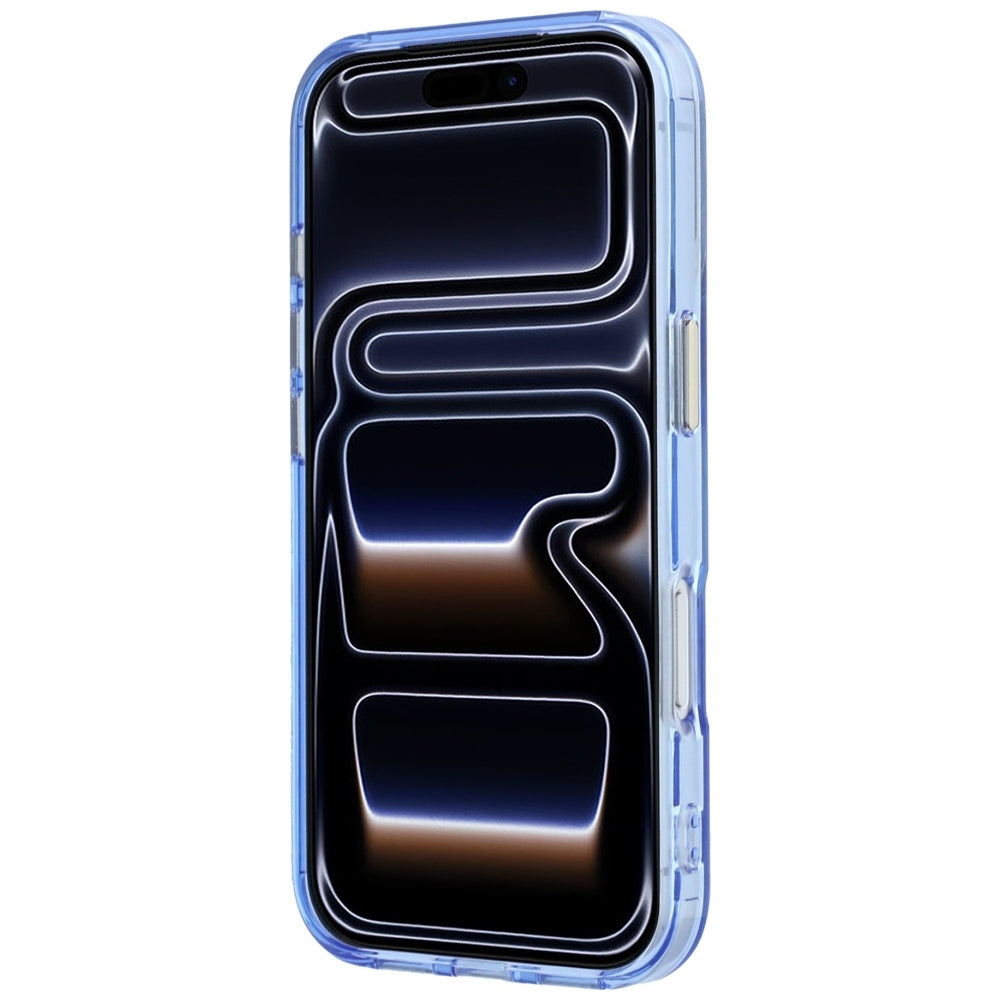 Coque MagSafe pour Apple iPhone 18 Pro / 17 Pro, Guess, Support Anneau Logo Métal Script, Bleu