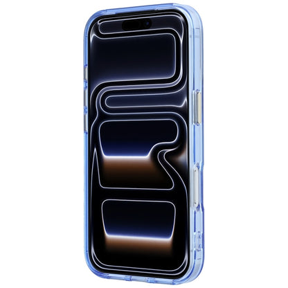 Coque MagSafe pour Apple iPhone 18 Pro / 17 Pro, Guess, Support Anneau Logo Métal Script, Bleu