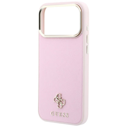 Custodia MagSafe per Apple iPhone 18 Pro / 17 Pro, Guess, Saffiano Small 4G Classic, Rosa