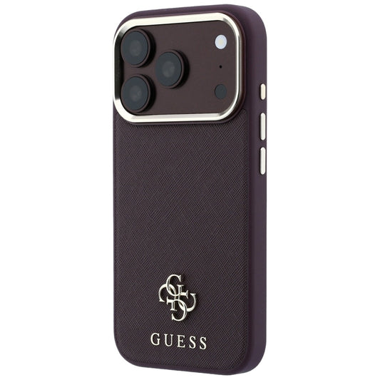 Custodia MagSafe per Apple iPhone 18 Pro / 17 Pro, Guess, Saffiano Small 4G Classic, Vinaccia