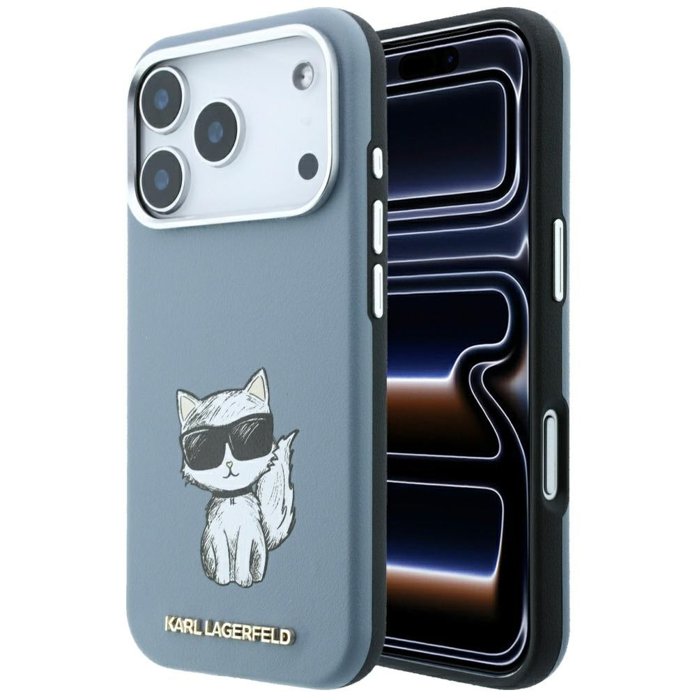 Custodia MagSafe per Apple iPhone 18 Pro / 17 Pro, Karl Lagerfeld, Choupette Sketch, Bleu