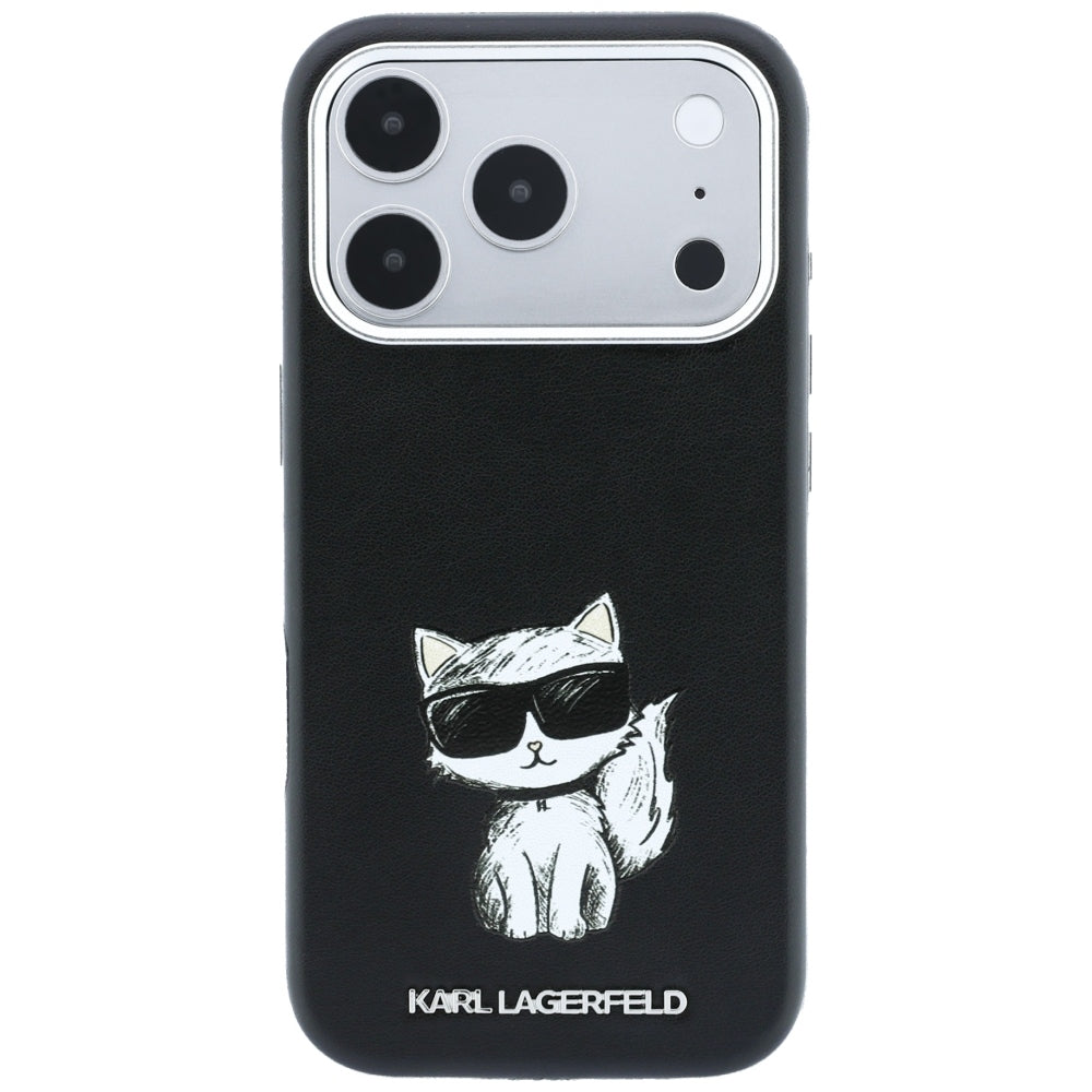 Custodia MagSafe per Apple iPhone 18 Pro / 17 Pro, Karl Lagerfeld, Choupette Sketch, Nera