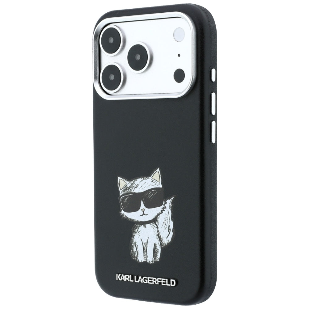 Custodia MagSafe per Apple iPhone 18 Pro / 17 Pro, Karl Lagerfeld, Choupette Sketch, Nera