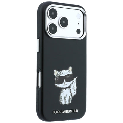 Custodia MagSafe per Apple iPhone 18 Pro / 17 Pro, Karl Lagerfeld, Choupette Sketch, Nera