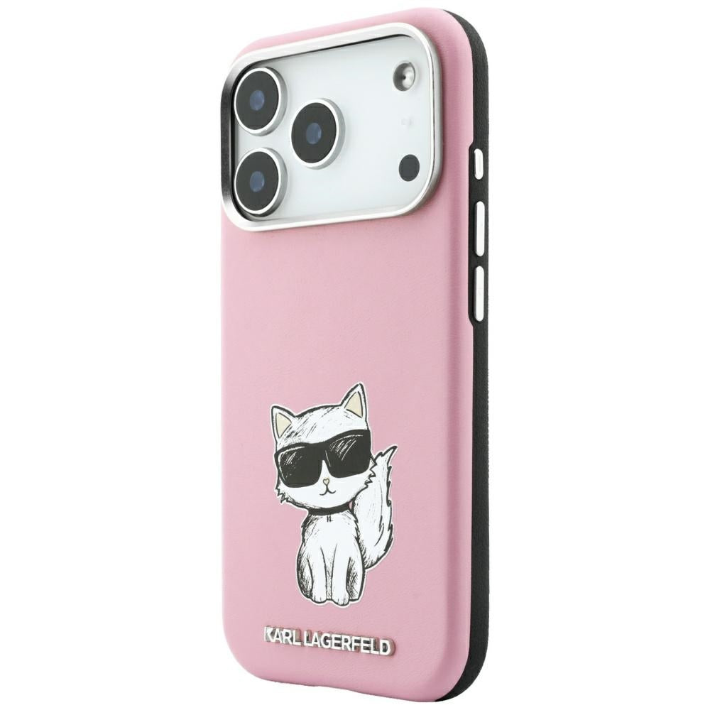 Coque MagSafe pour Apple iPhone 18 Pro / 17 Pro, Karl Lagerfeld, Choupette Sketch, Rose