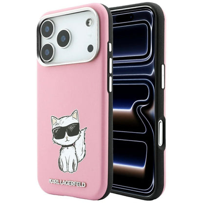 Coque MagSafe pour Apple iPhone 18 Pro / 17 Pro, Karl Lagerfeld, Choupette Sketch, Rose