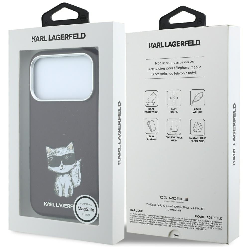 Custodia MagSafe per Apple iPhone 18 Pro / 17 Pro, Karl Lagerfeld, Choupette Sketch, Vinaccia