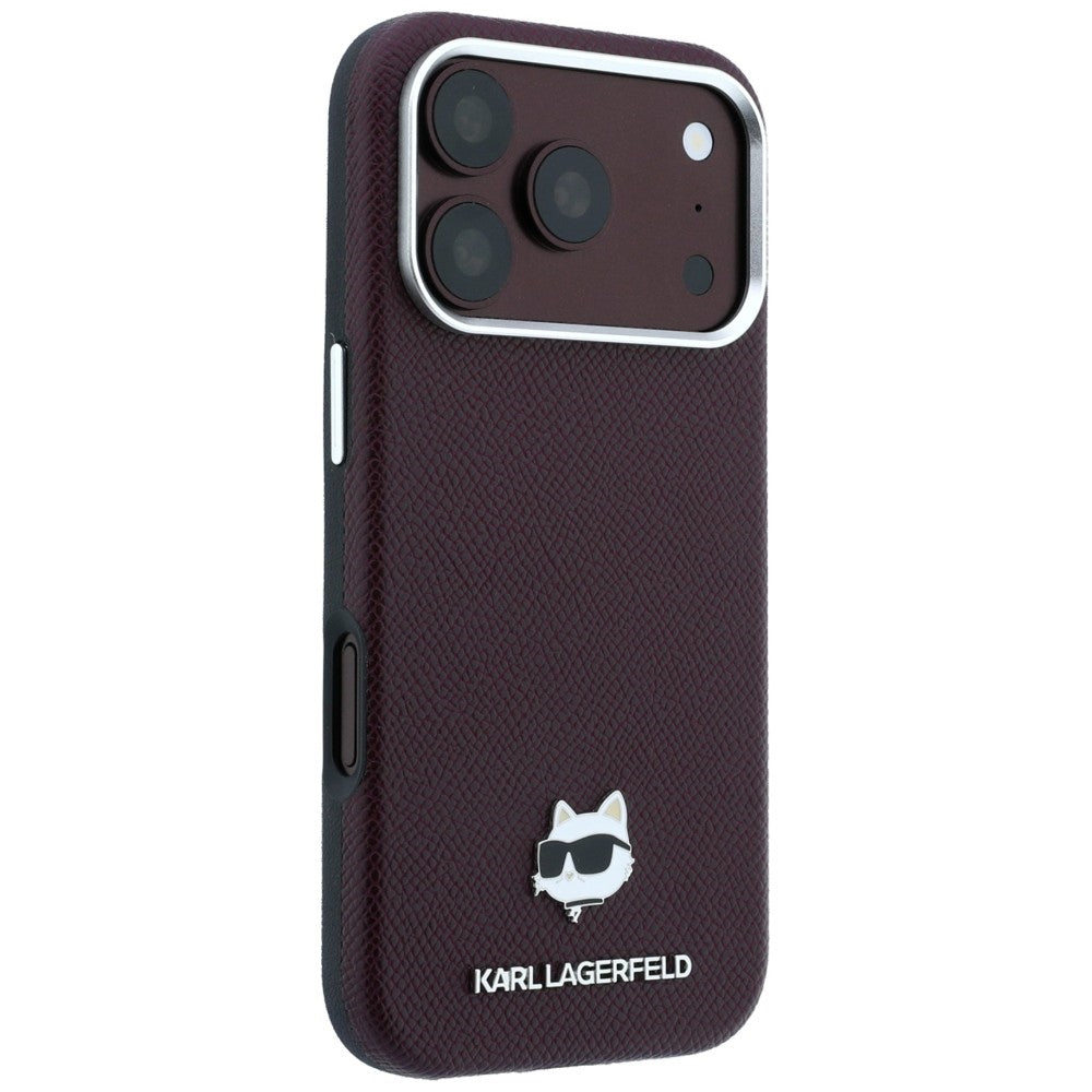Custodia MagSafe per Apple iPhone 18 Pro / 17 Pro, Karl Lagerfeld, Grained Choupette Head, Vinaccia
