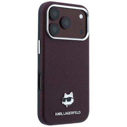 Custodia MagSafe per Apple iPhone 18 Pro / 17 Pro, Karl Lagerfeld, Grained Choupette Head, Vinaccia