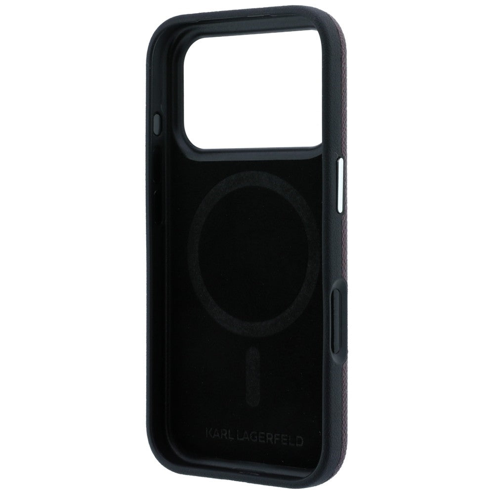 Custodia MagSafe per Apple iPhone 18 Pro / 17 Pro, Karl Lagerfeld, Grained Choupette Head, Vinaccia