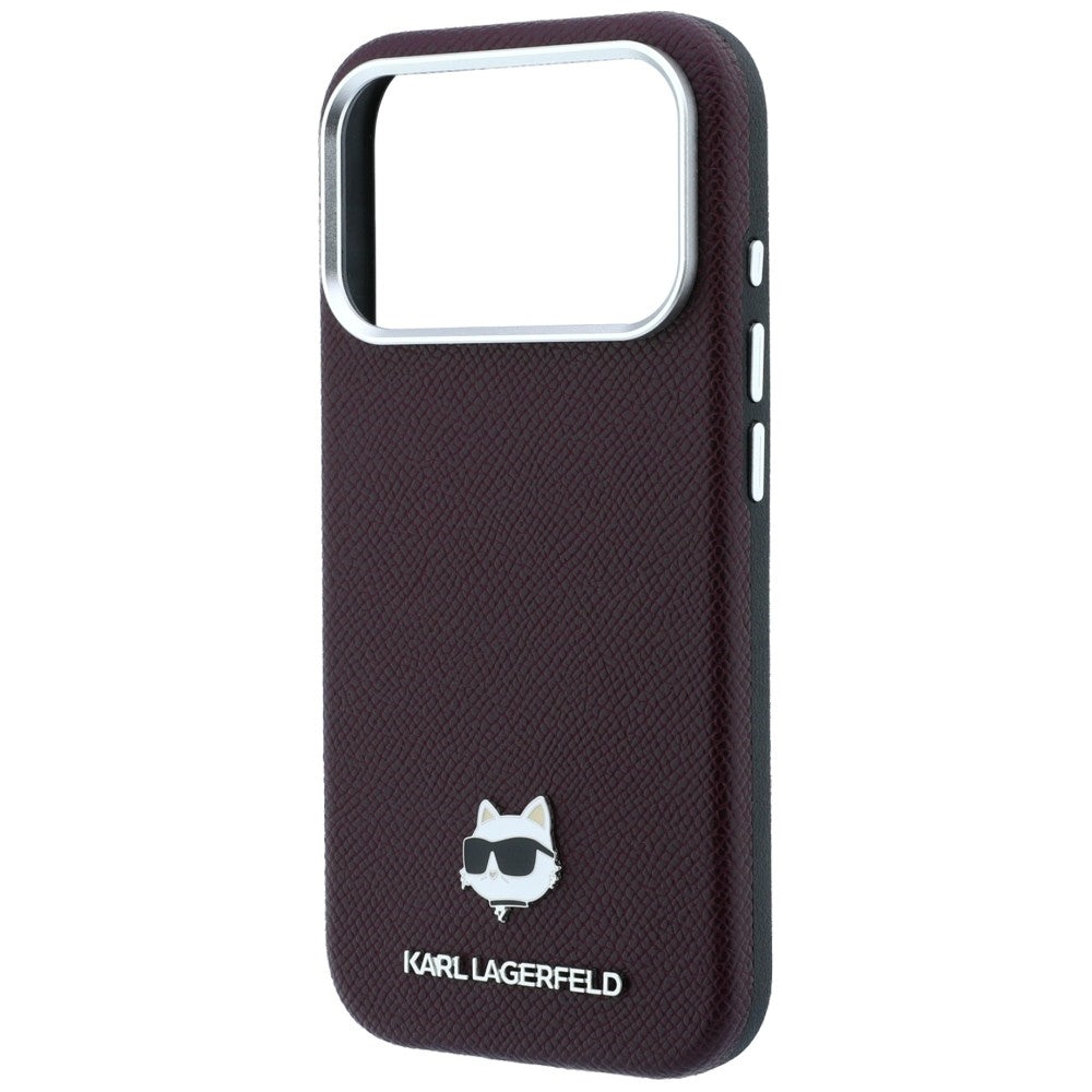 Custodia MagSafe per Apple iPhone 18 Pro / 17 Pro, Karl Lagerfeld, Grained Choupette Head, Vinaccia