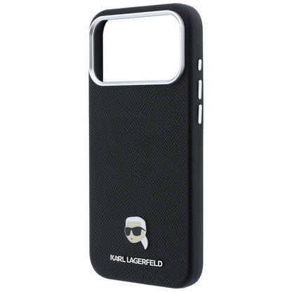 Custodia MagSafe per Apple iPhone 18 Pro / 17 Pro, Karl Lagerfeld, Metallo Testa Karl Grana, Nera