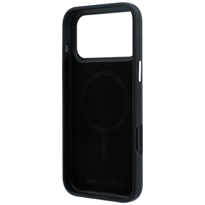 Custodia MagSafe per Apple iPhone 18 Pro / 17 Pro, Karl Lagerfeld, Metallo Testa Karl Grana, Nera