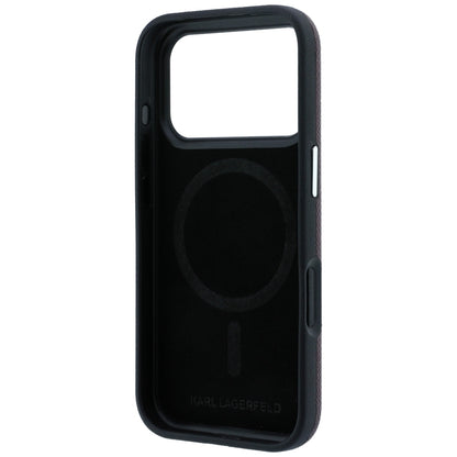 Custodia MagSafe per Apple iPhone 18 Pro / 17 Pro, Karl Lagerfeld, Grained Karl Head's Metal, Vinaccia