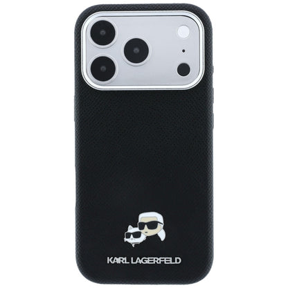MagSafe Case for Apple iPhone 18 Pro / 17 Pro, Karl Lagerfeld, Grained KC Heads, Black
